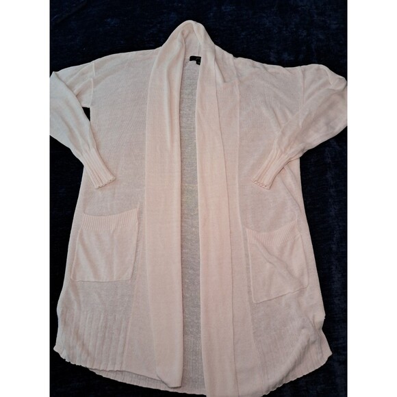 J.Crew Linen Blend Open Cardigan Long Sleeves White Pockets L5624 Size S - Picture 6 of 9